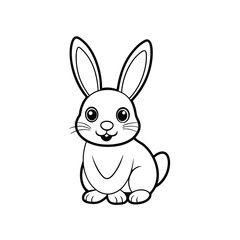 Obraz premium Cartoon Rabbit Sitting Vector Illustration