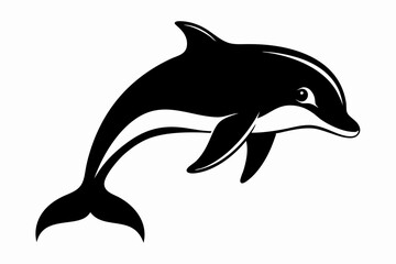 Dolphin fish silhouette vector, A Dolphin vector silhouette isolated on a white background