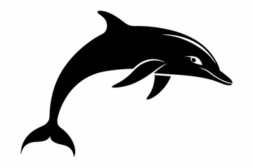 Dolphin fish silhouette vector, A Dolphin vector silhouette isolated on a white background