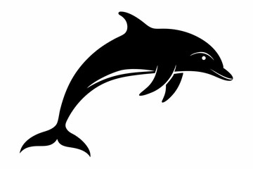 Dolphin fish silhouette vector, A Dolphin vector silhouette isolated on a white background