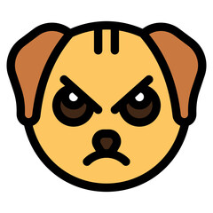 Vector Icon Angry, Dog, Animal, Wildlife, Dog Emoji