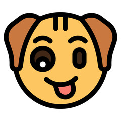 Vector Icon Winking, Dog, Animal, Wildlife, Dog Emoji