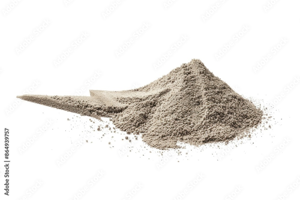 Poster a pile of sand sits on top of a white surface, with smooth and even texture