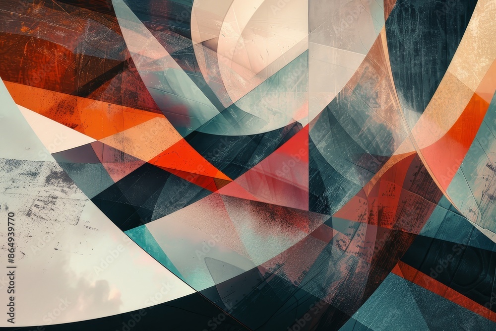 Canvas Prints a dynamic abstract painting featuring a multitude of colors and various geometric shapes, a surreal 