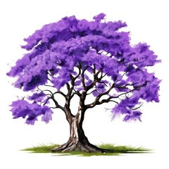 Fototapeta premium A jacaranda tree isolated on white background.