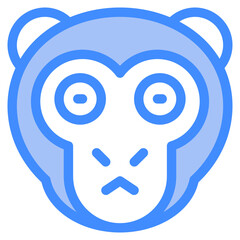 Naklejka premium Vector Icon Shocked, Monkey, Animal, Wildlife, Pet