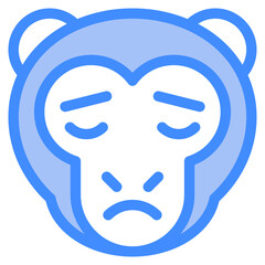 Vector Icon Calm, Monkey, Animal, Wildlife, Pet