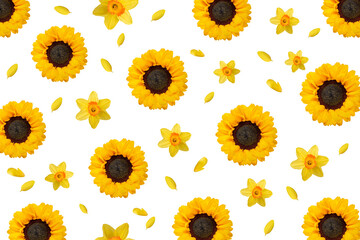 Sunflower png background, transparent flower pattern