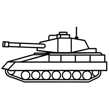 recommend clip art: tank outline coloring book page line art illustration digital drawing