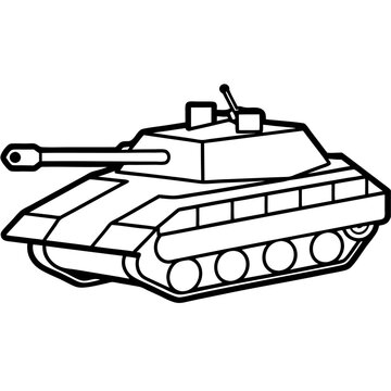 recommend clip art: tank outline coloring book page line art illustration digital drawing