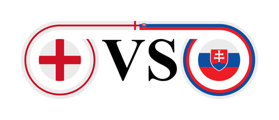 concept between england vs slovakia. vector illustration isolated on white background