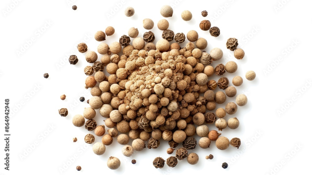 Aufkleber a collection of various nuts and seeds arranged on a white surface