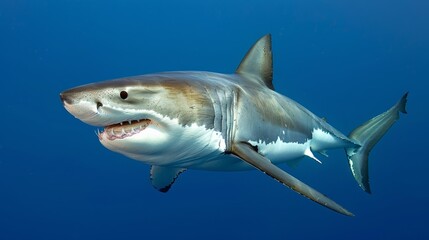 Obraz premium Great White Sharks in Deep Water 