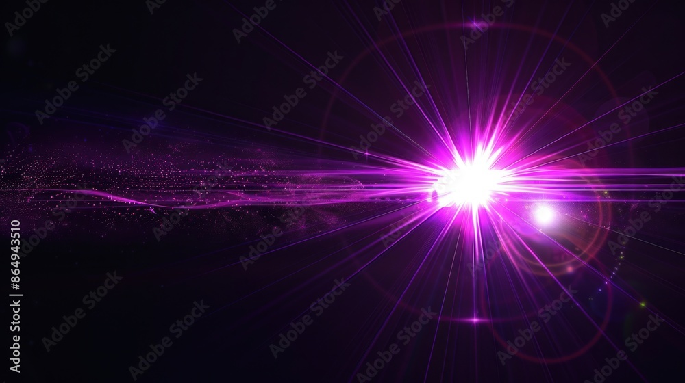 Poster a single bright light shines brightly on a black background, ideal for use in presentations or desig