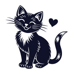 Fototapeta premium Cat pet sticker Vector Illustration.