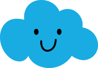 Happy Blue Cloud Vector Illustration
