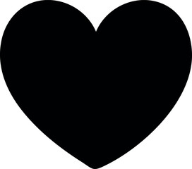 Black heart isolated on white background. Flat vector illustration.