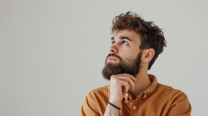 A person gazing upwards, possibly contemplating or seeking guidance