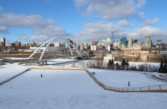 A sunny winter day in Edmonton, Alberta, Canada.