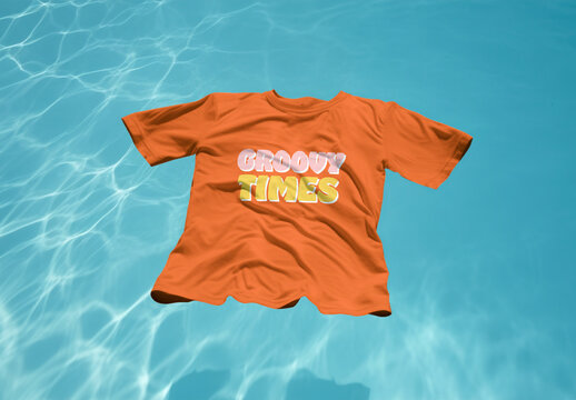 Pool Floating Tshirt Mockup With Generative AI