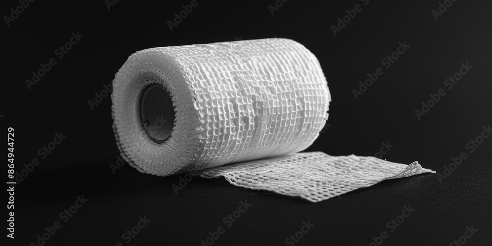 Poster a single toilet paper roll sits on a table, ready for use
