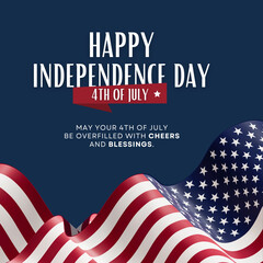 Naklejka premium Celebrate American Independence Day with Pride and Patriotism