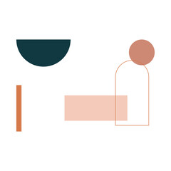 Geometric shape illustration recolorable vector element