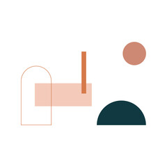 Geometric shape illustration recolorable vector element