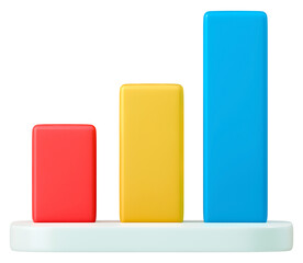 Bar chart png 3D sticker, colorful transparent background