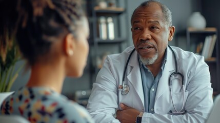 Fototapeta premium A doctor consulting with a patient in a modern clinic,