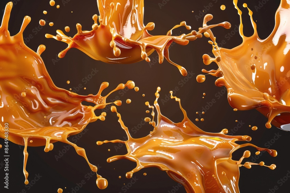 Poster Close-up shot of liquid flowing out of a spoon, useful for food and drink related concepts