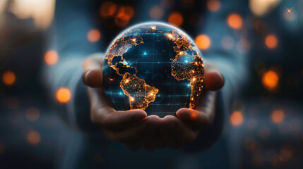 Fototapeta premium illustration around the world covered by internet network