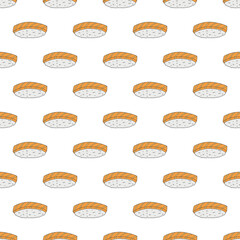 Seamless pattern with sushi for decorative print, wrapping paper, menu, wallpaper and fabric