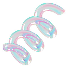 3D spiral png holographic shape, transparent background