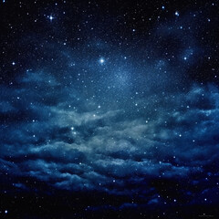 Fototapeta premium A Stellar Night Sky with Clouds and Stars