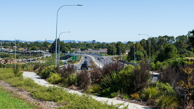 State highway 1C through Hamilton, New Zealand