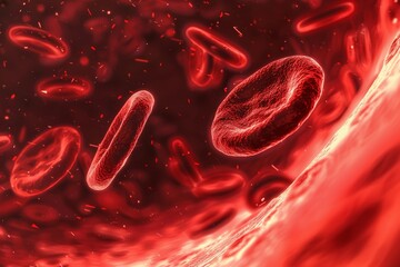Red Blood Cells Flowing Through Artery