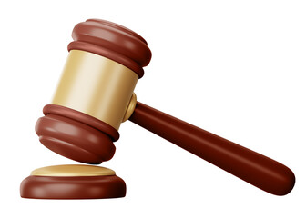 Judge gavel png 3D element, transparent background