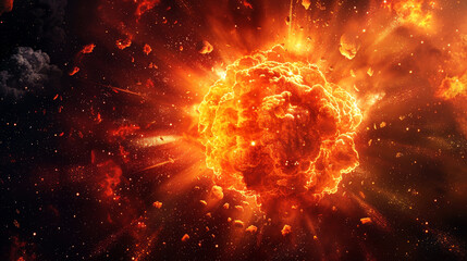 Obraz premium illustration explosion of nuclear
