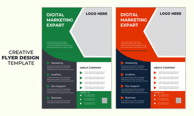 Creative Modern minimal Flyer template design with multiple color variation.