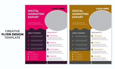 Creative Modern minimal Flyer template design with multiple color variation.