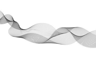Abstract grey wavy lines background. Digital frequency track equalizer. Abstract frequency sound wave lines and technology curve lines background. Abstract background with business lines background. 