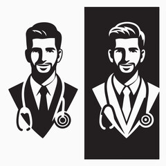 Nurse portrait vector illustration. Nurse Silhouette Vector Art illustration. Nurse female silhouettes, Nurse silhouette vector, Nurse silhouette set.