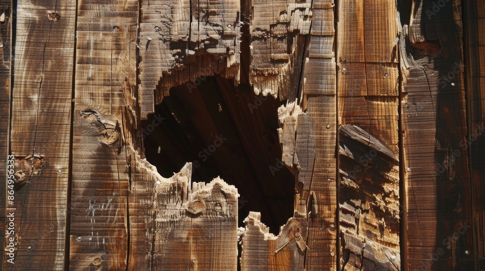 Poster a wooden plank with a single hole, suitable for various uses including diy projects or as a decorati