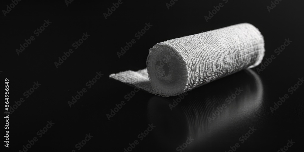 Poster a single roll of toilet paper placed on a table, ready for use