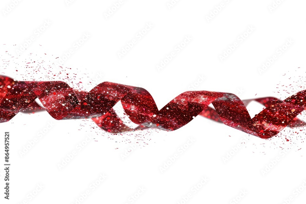 Aufkleber A close-up image of a red ribbon on a white background, suitable for use in designs or as a graphic element
