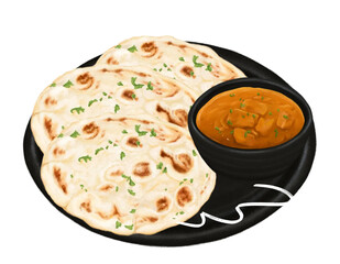 Indian butter chicken png food illustration, transparent background