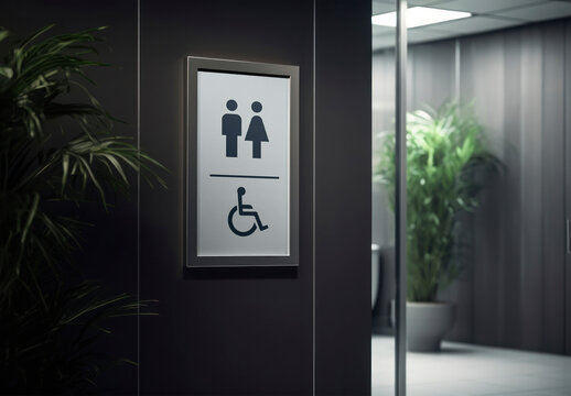 Toilet Sign Mockup With Generative AI