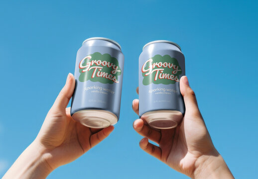 Two Soda Can Mockup With Generative AI