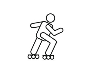 Man skating icon vector symbol design illustration